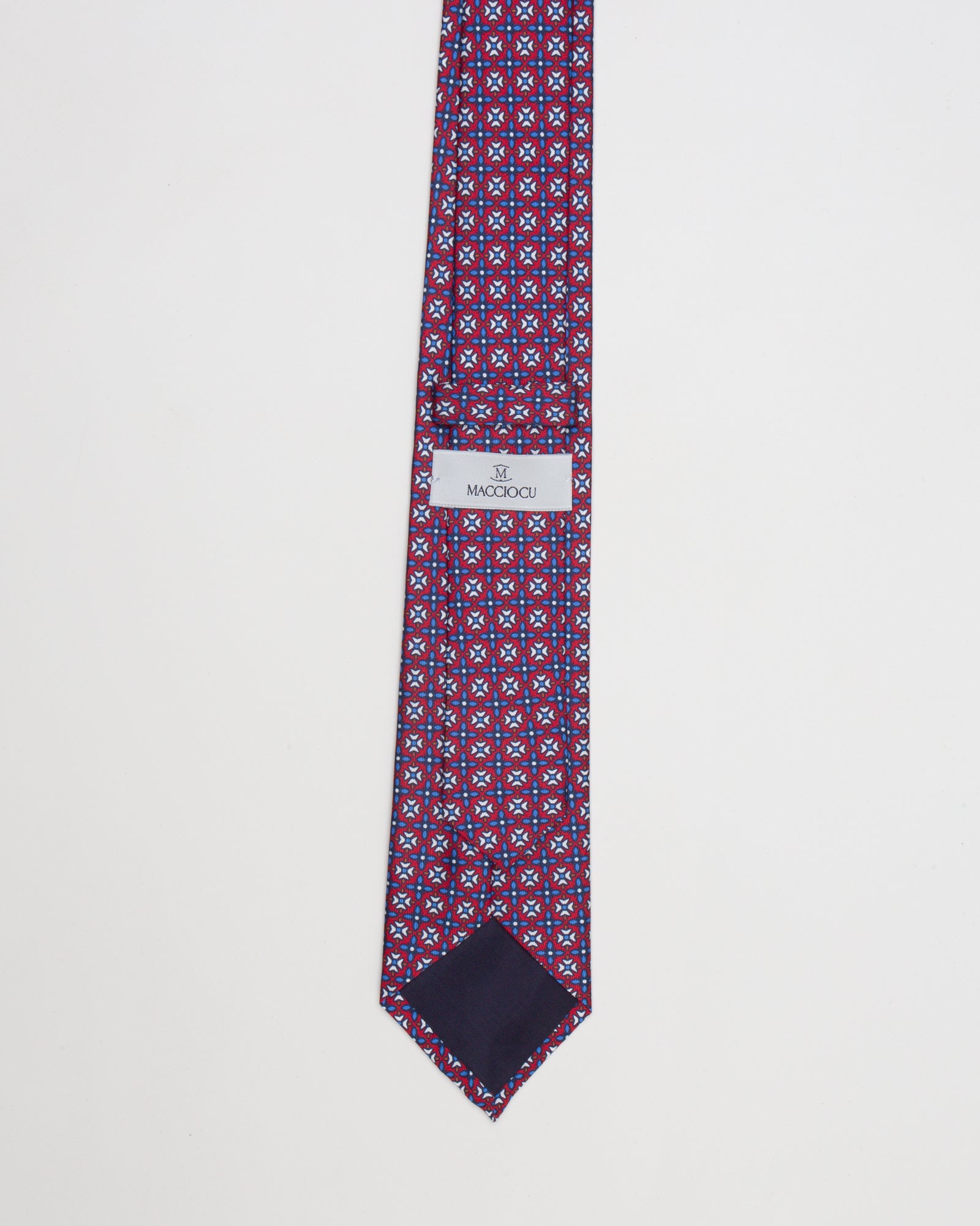 MACCIOCU - Cravatta in seta con fantasia maiolica | macciocu.com