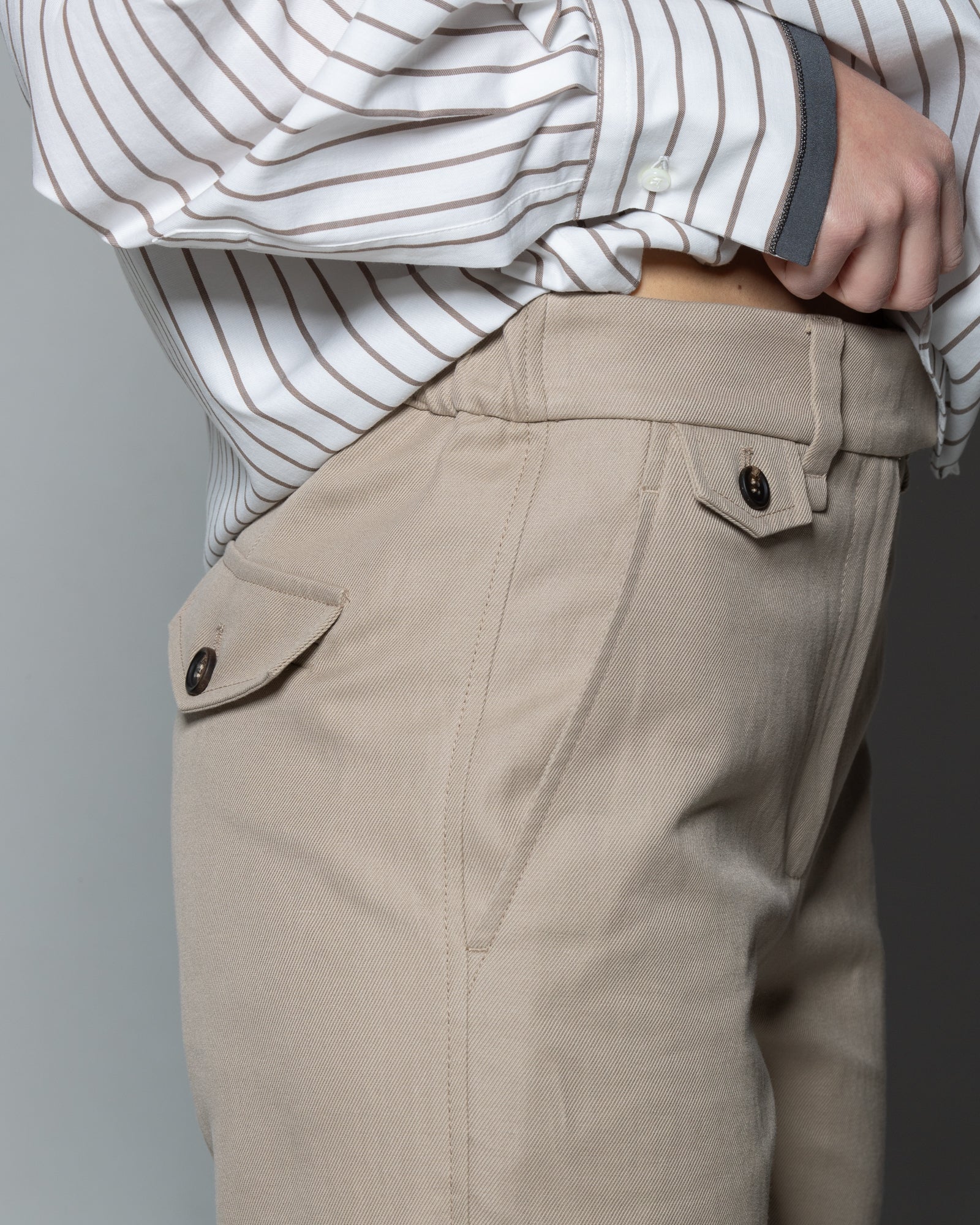 BRUNELLO CUCINELLI - Pantaloni Crop in cotone e lino | macciocu.com