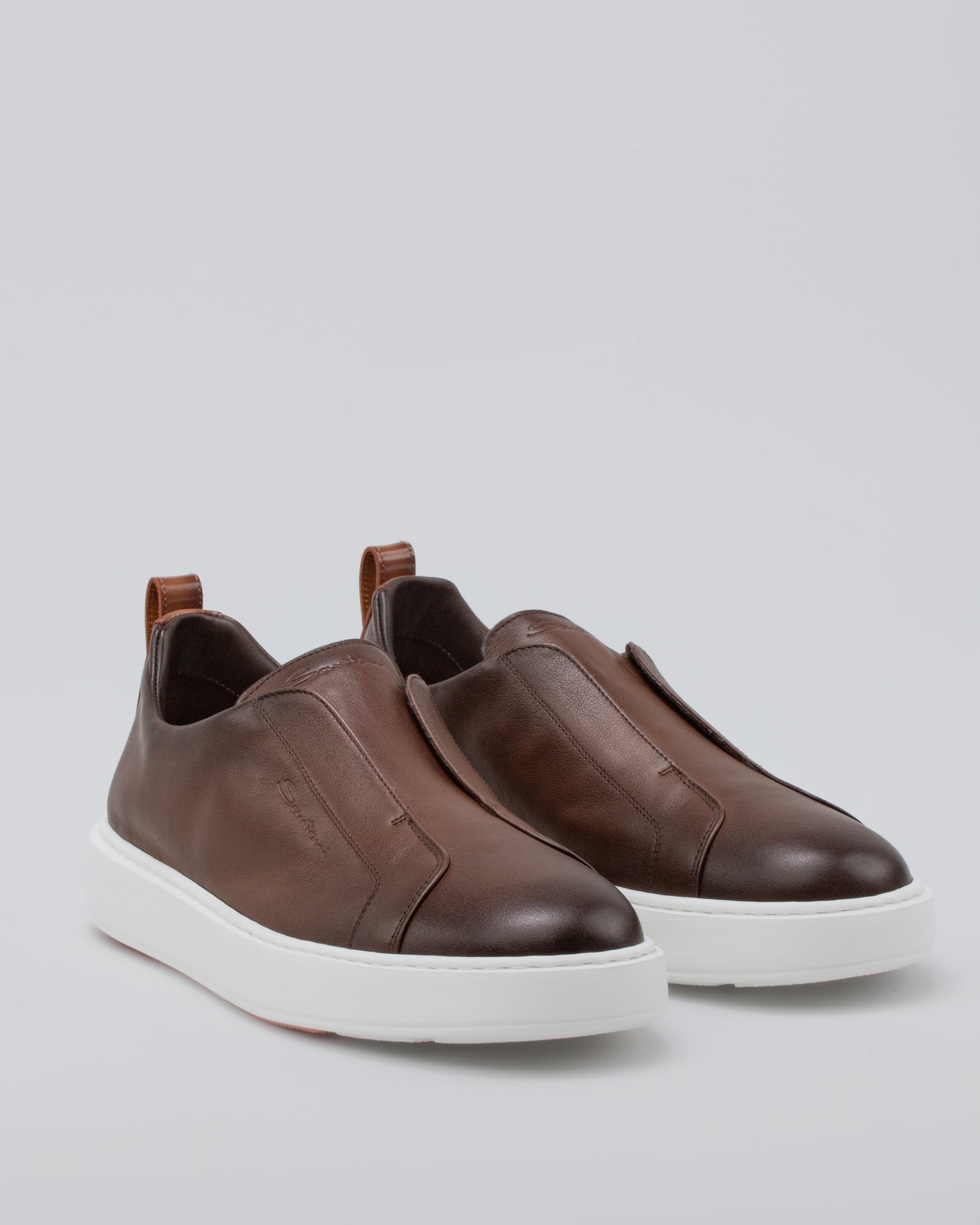 SANTONI - Sneakers Slip On in pelle | macciocu.com