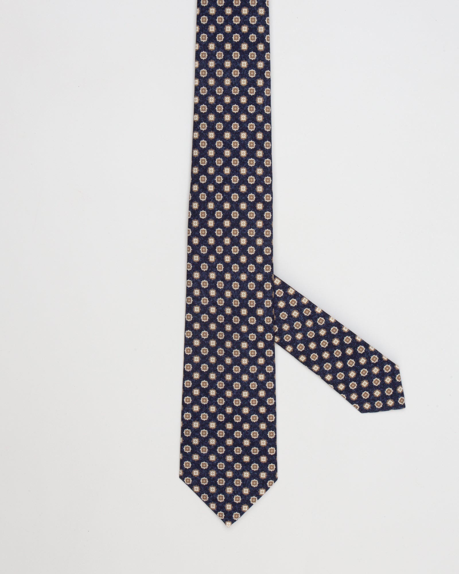 MACCIOCU - Cravatta in lana con fantasia micro fiore | macciocu.com