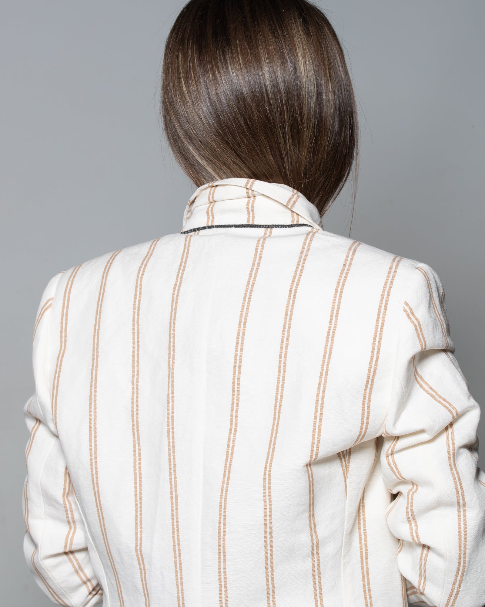 BRUNELLO CUCINELLI - Giacca doppio petto in cotone e lino | macciocu.com