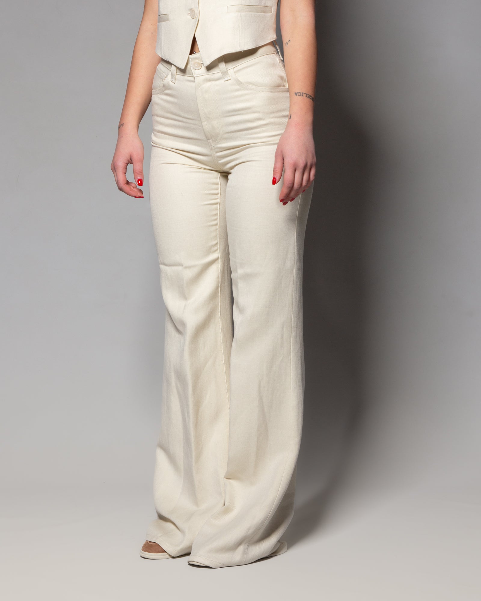 DONDUP - Pantaloni Amber in viscosa e lino | macciocu.com