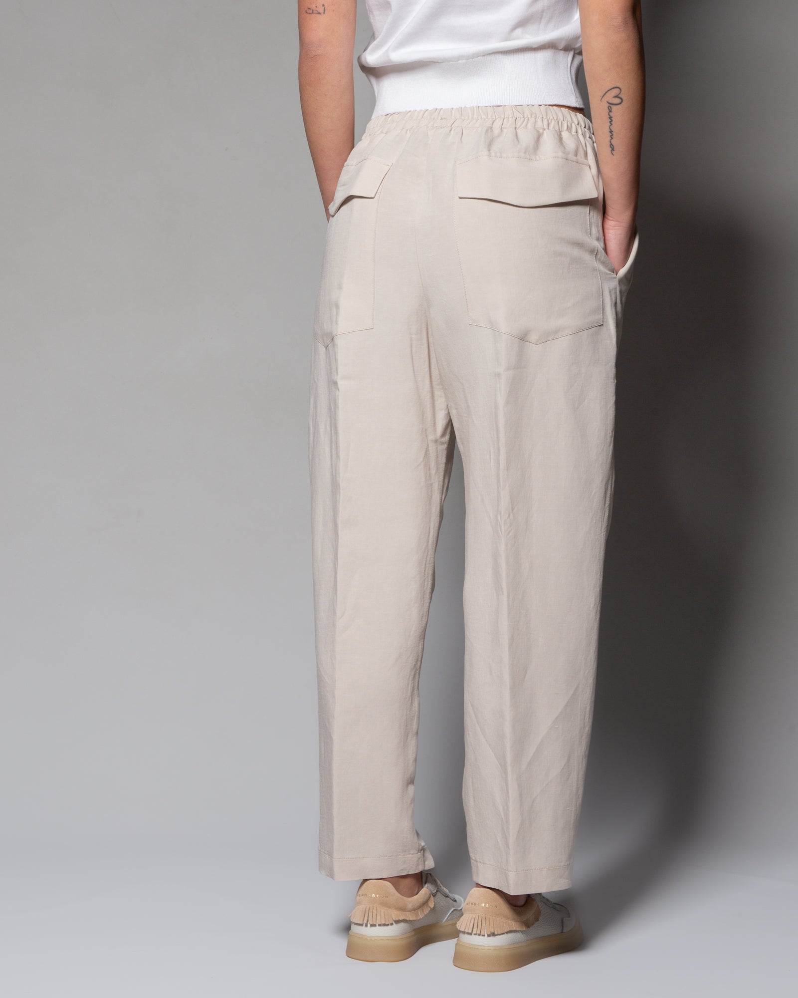 MACCIOCU - Pantaloni jogger in lino e viscosa | macciocu.com