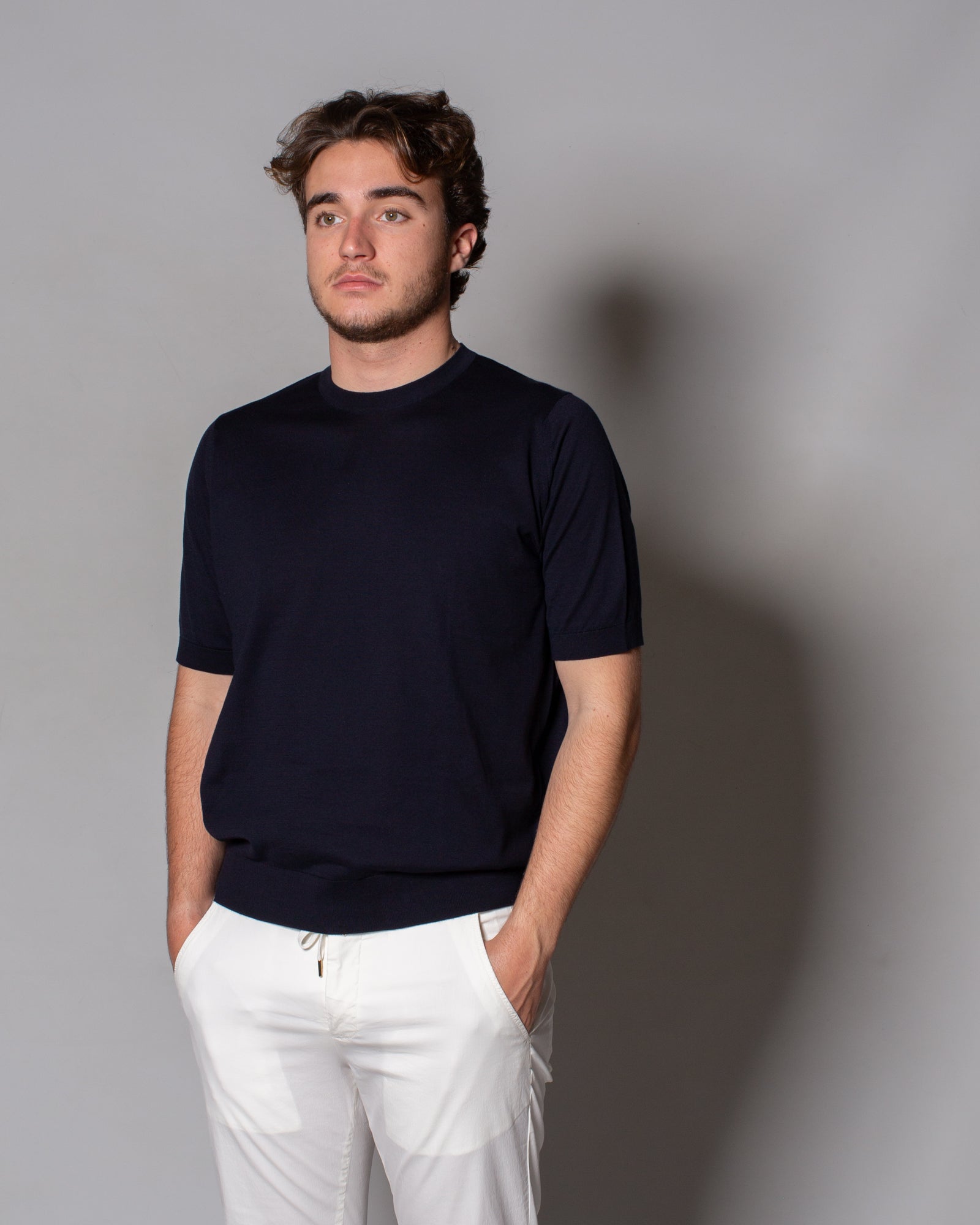 JOHN SMEDLEY - T-Shirt Kempton in Sea Island cotton | macciocu.com