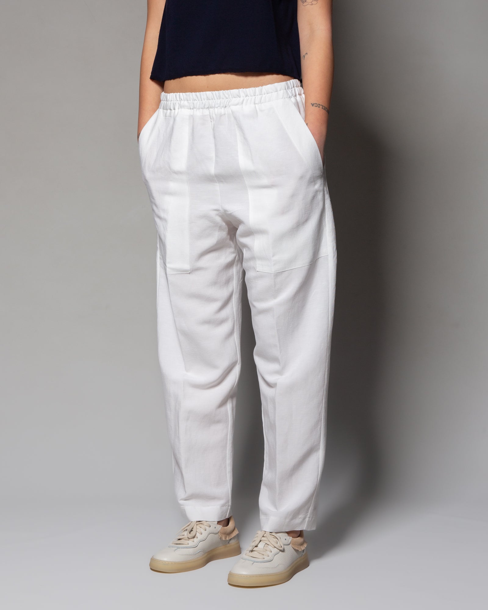 MACCIOCU - Pantaloni jogger in lino e viscosa | macciocu.com