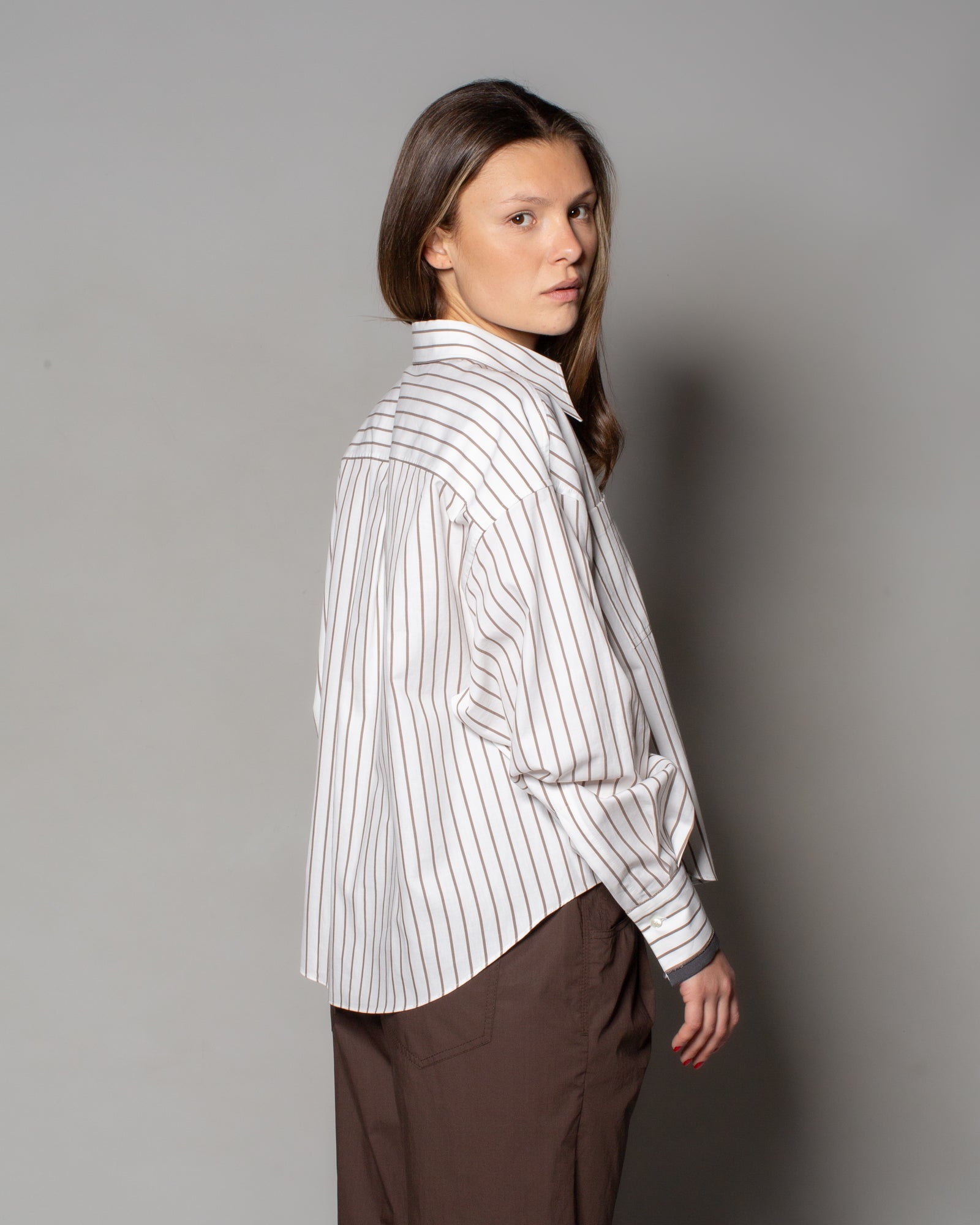 BRUNELLO CUCINELLI - Camicia in cotone con fantasia a righe | macciocu.com