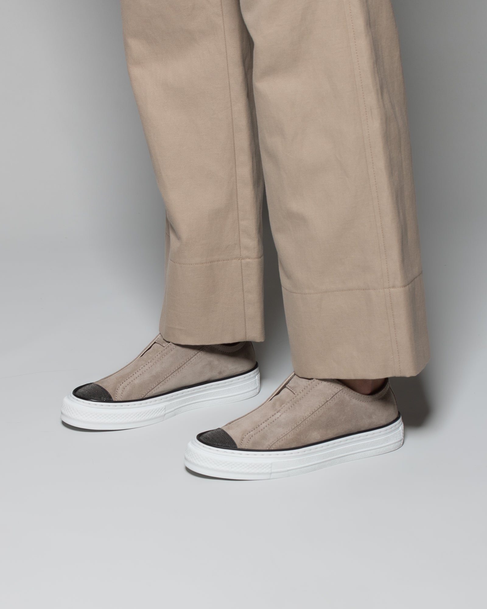 BRUNELLO CUCINELLI - Pantaloni Crop in cotone e lino | macciocu.com