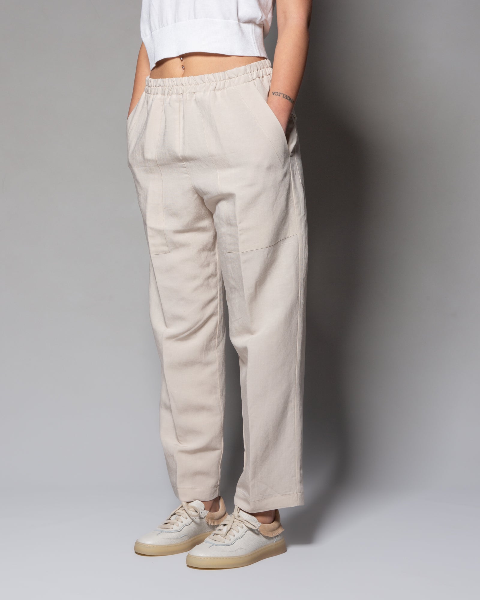 MACCIOCU - Pantaloni jogger in lino e viscosa | macciocu.com