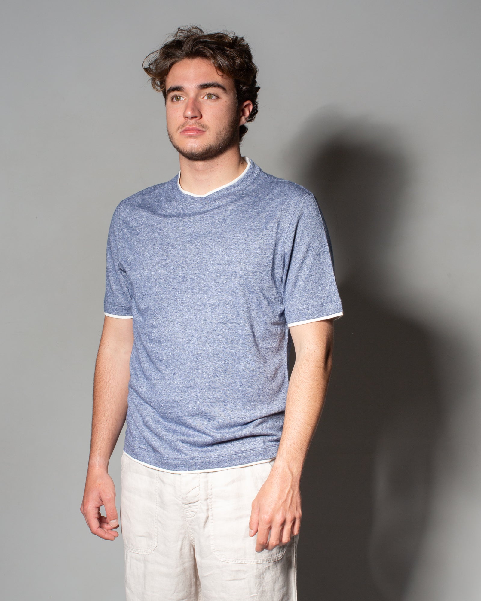 BRUNELLO CUCINELLI - T-Shirt in jersey di lino e cotone | macciocu.com