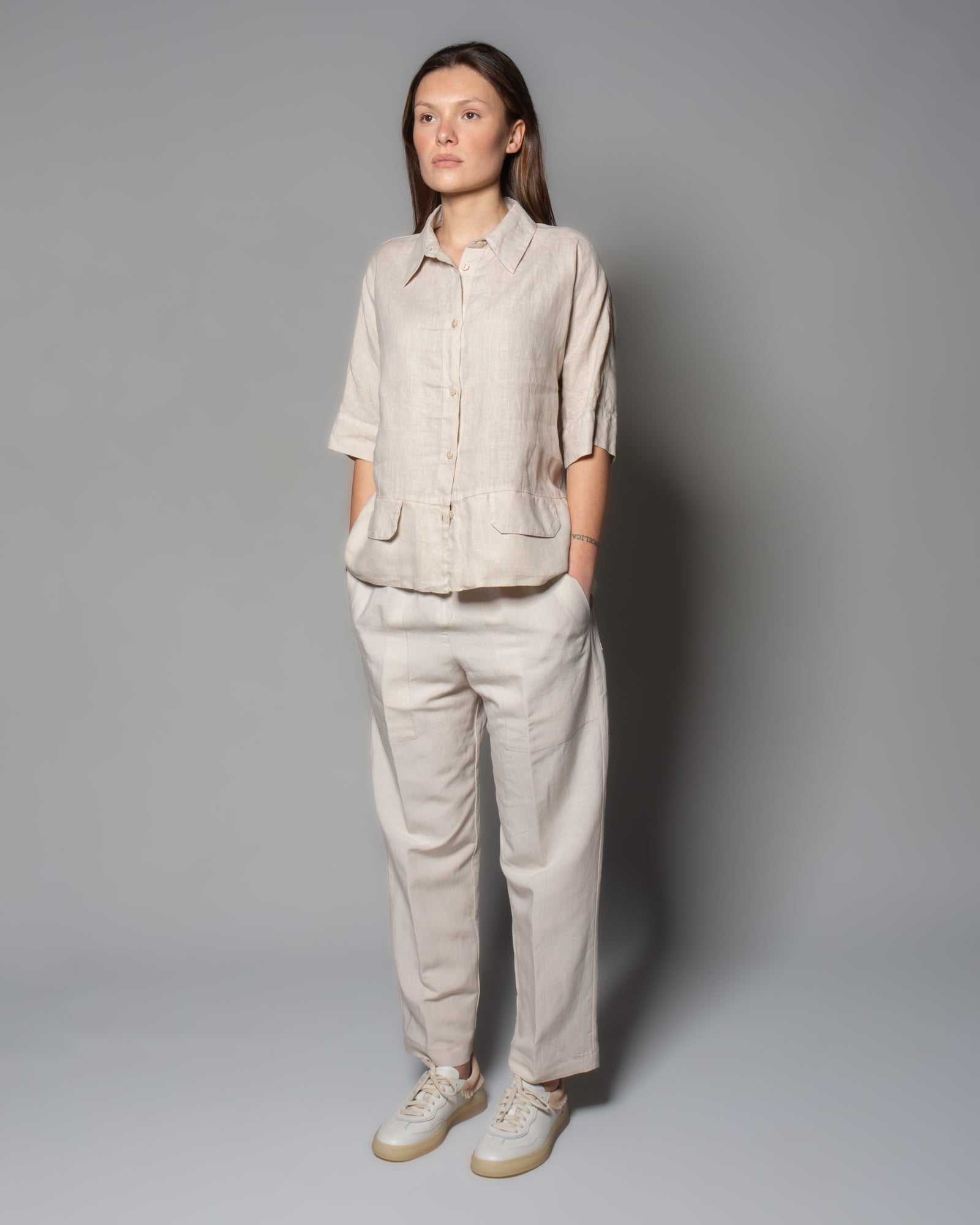 MACCIOCU - Pantaloni jogger in lino e viscosa | macciocu.com