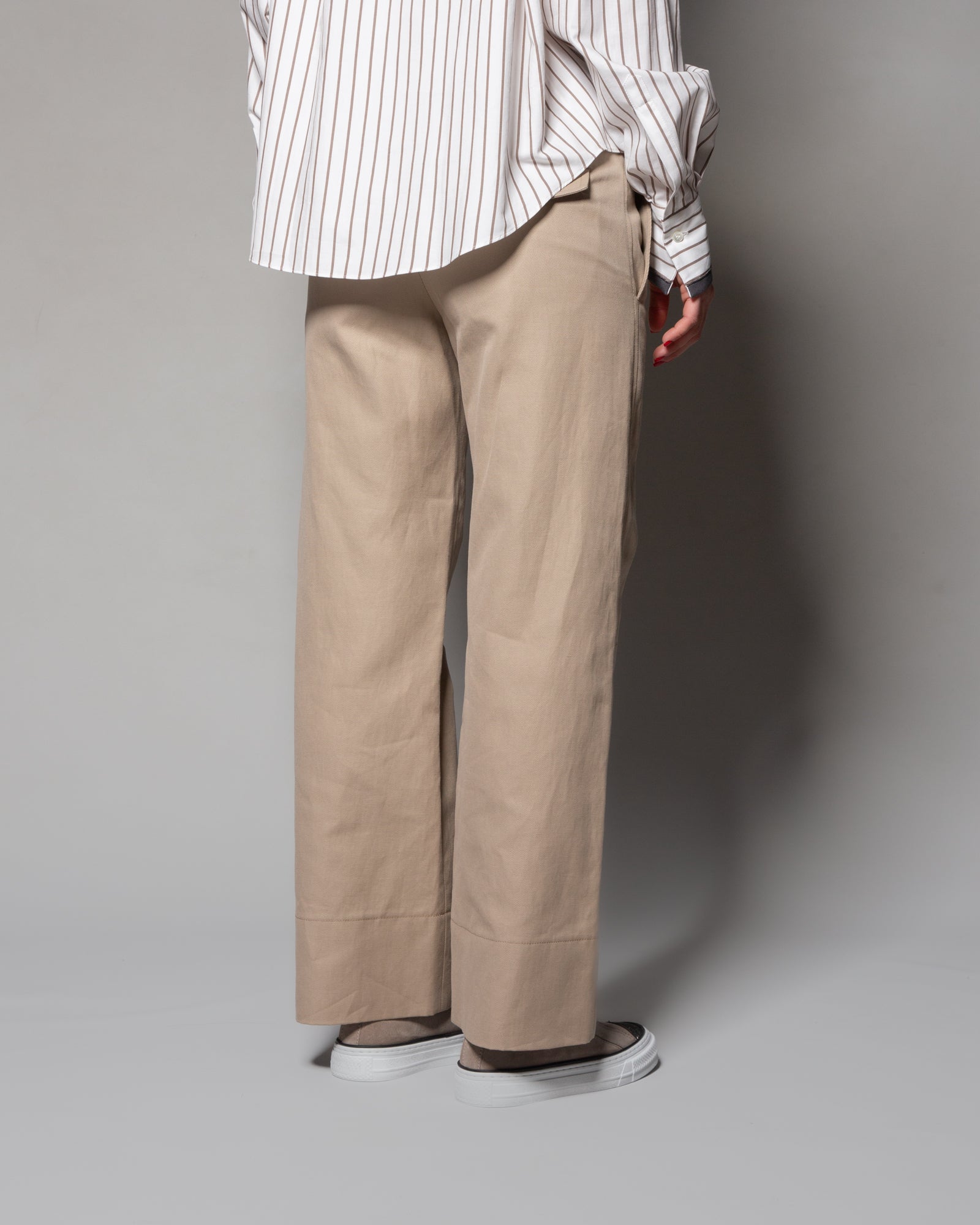 BRUNELLO CUCINELLI - Pantaloni Crop in cotone e lino | macciocu.com