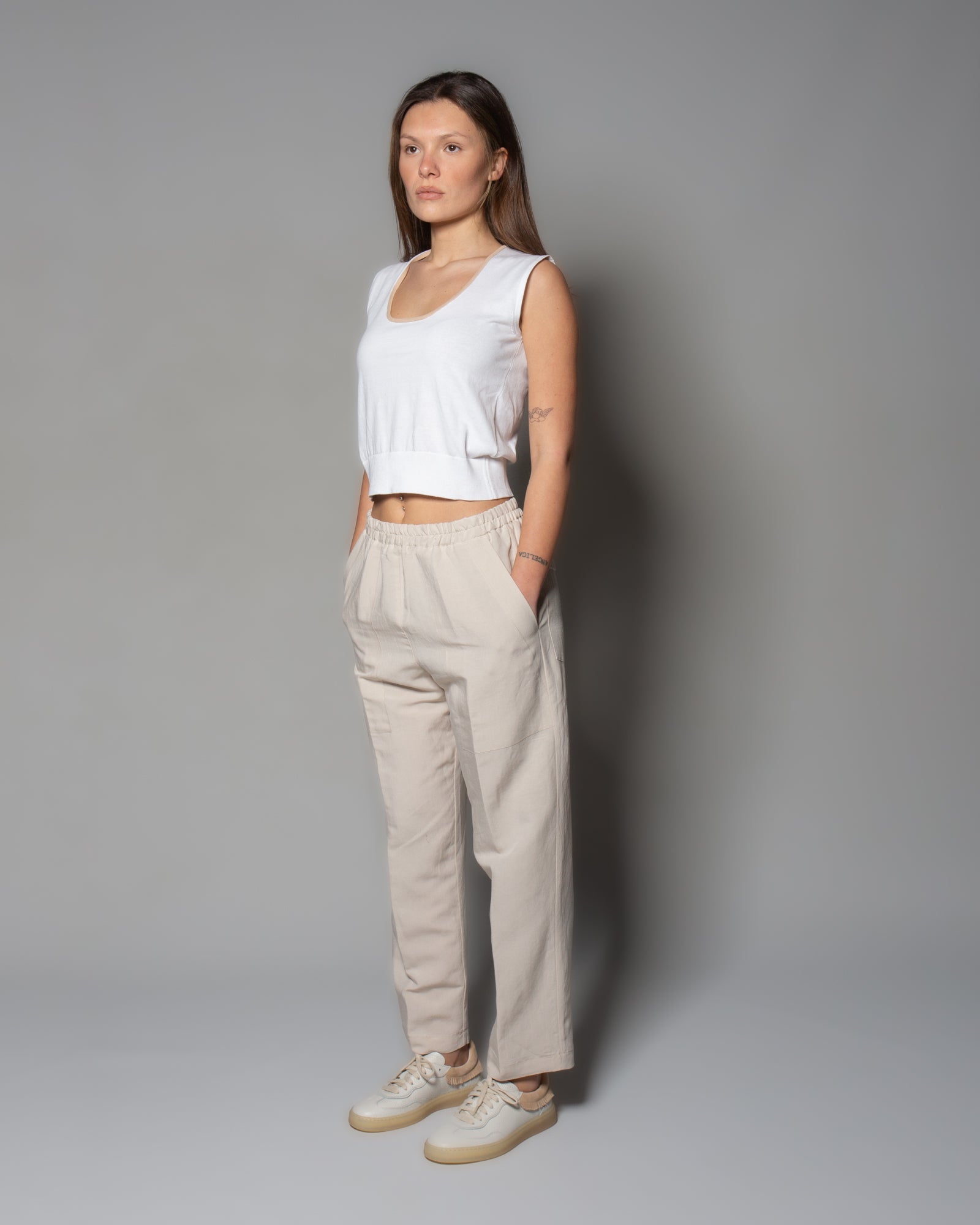 MACCIOCU - Pantaloni jogger in lino e viscosa | macciocu.com