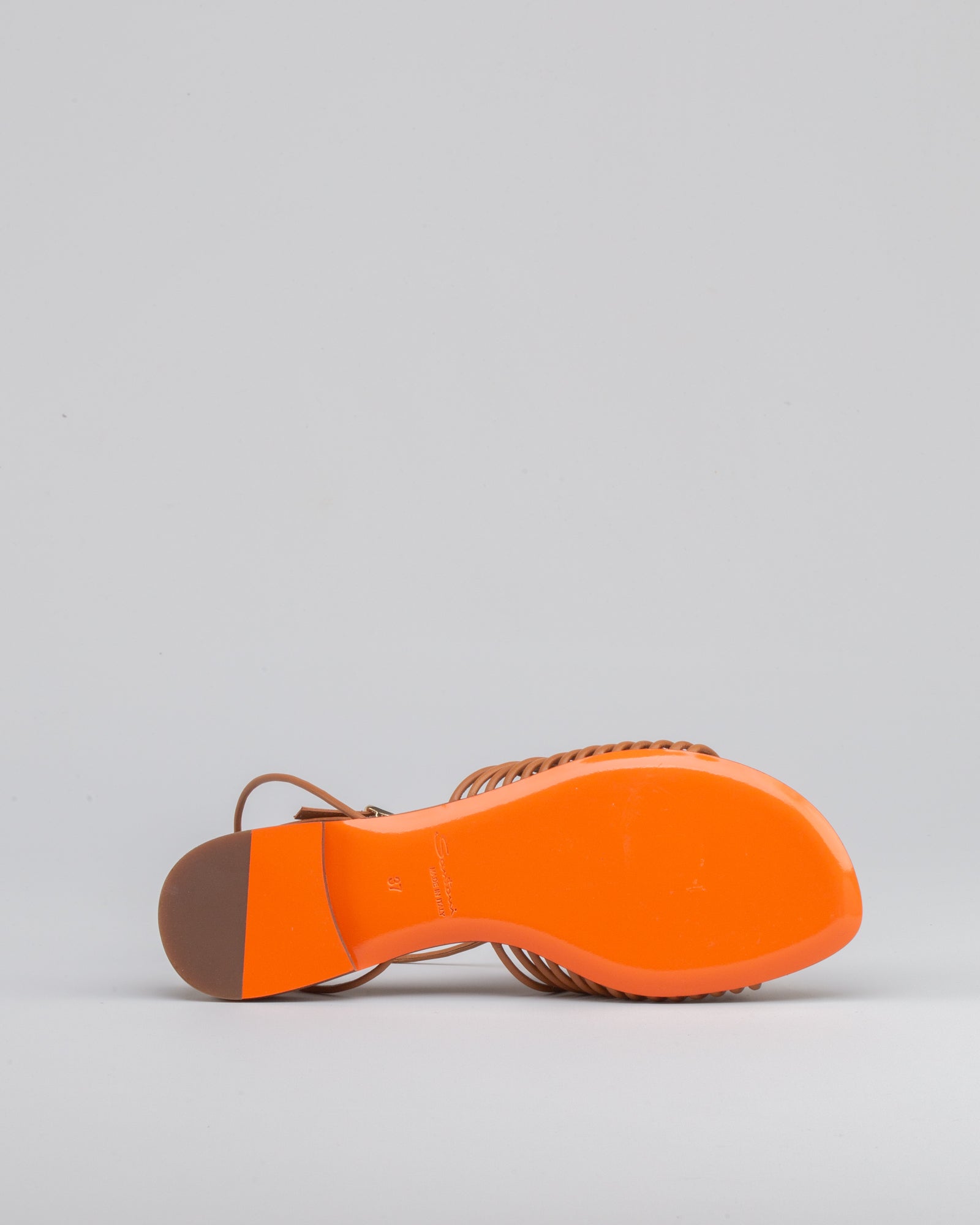 SANTONI - Sandalo intrecciato in cuoio | macciocu.com