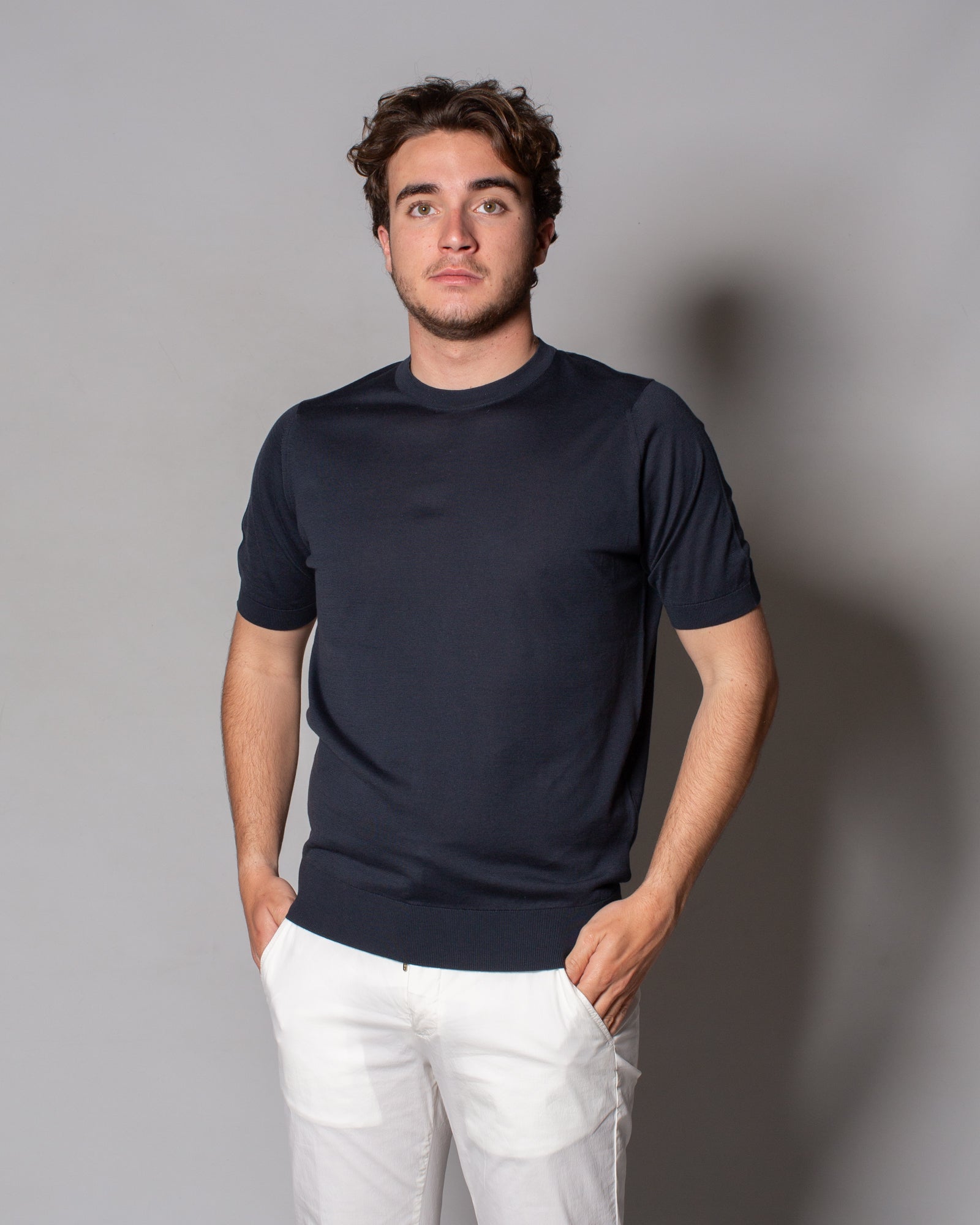 JOHN SMEDLEY - T-Shirt Kempton in Sea Island cotton | macciocu.com