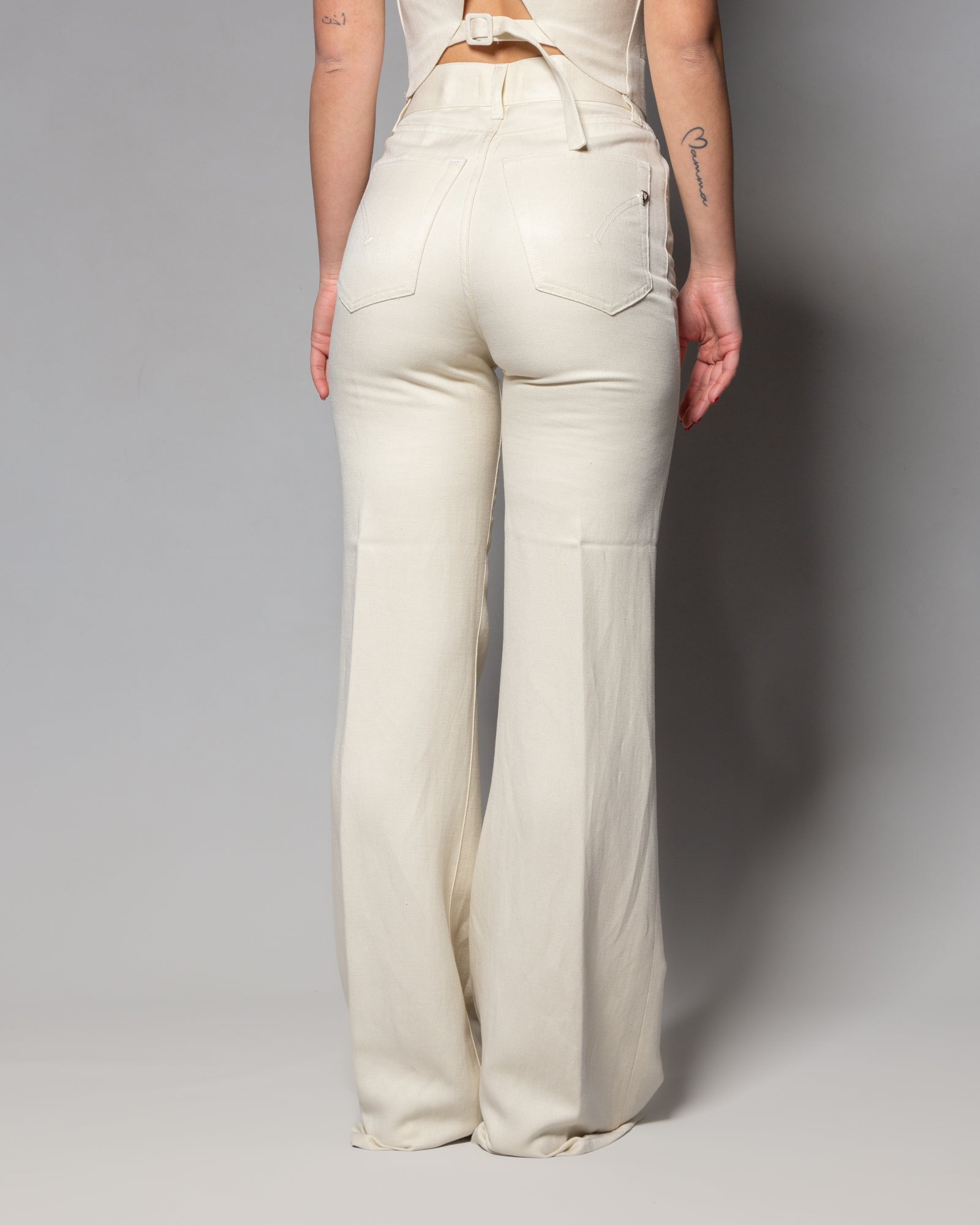 DONDUP - Pantaloni Amber in viscosa e lino | macciocu.com