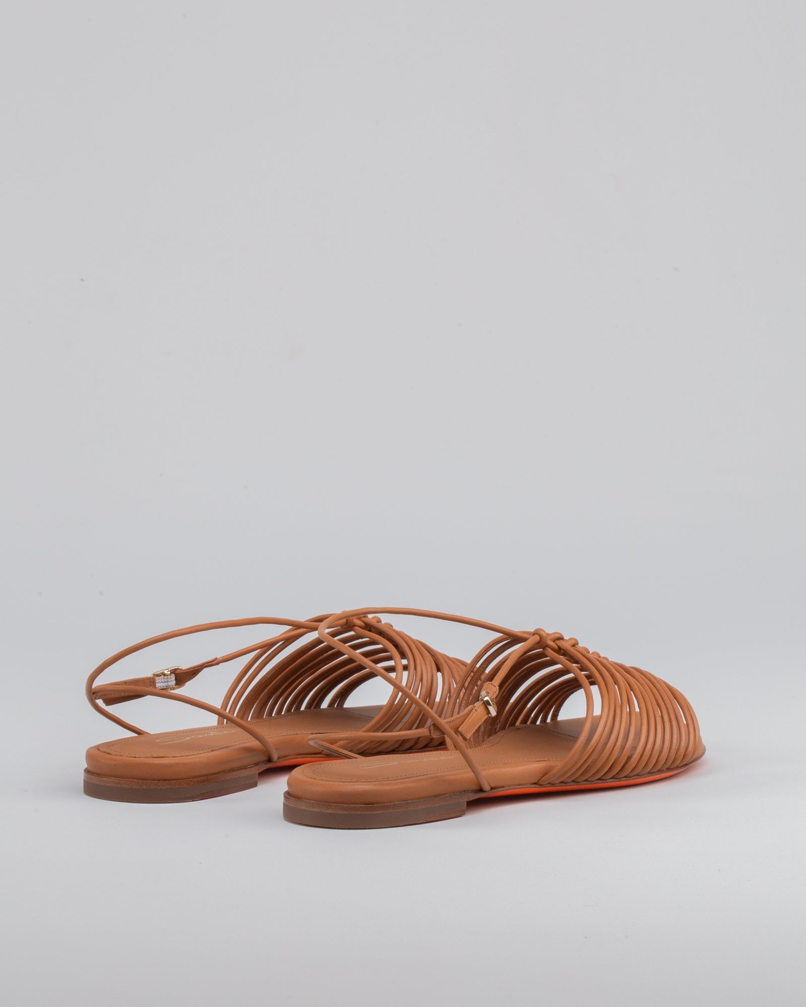 SANTONI - Sandalo intrecciato in cuoio | macciocu.com