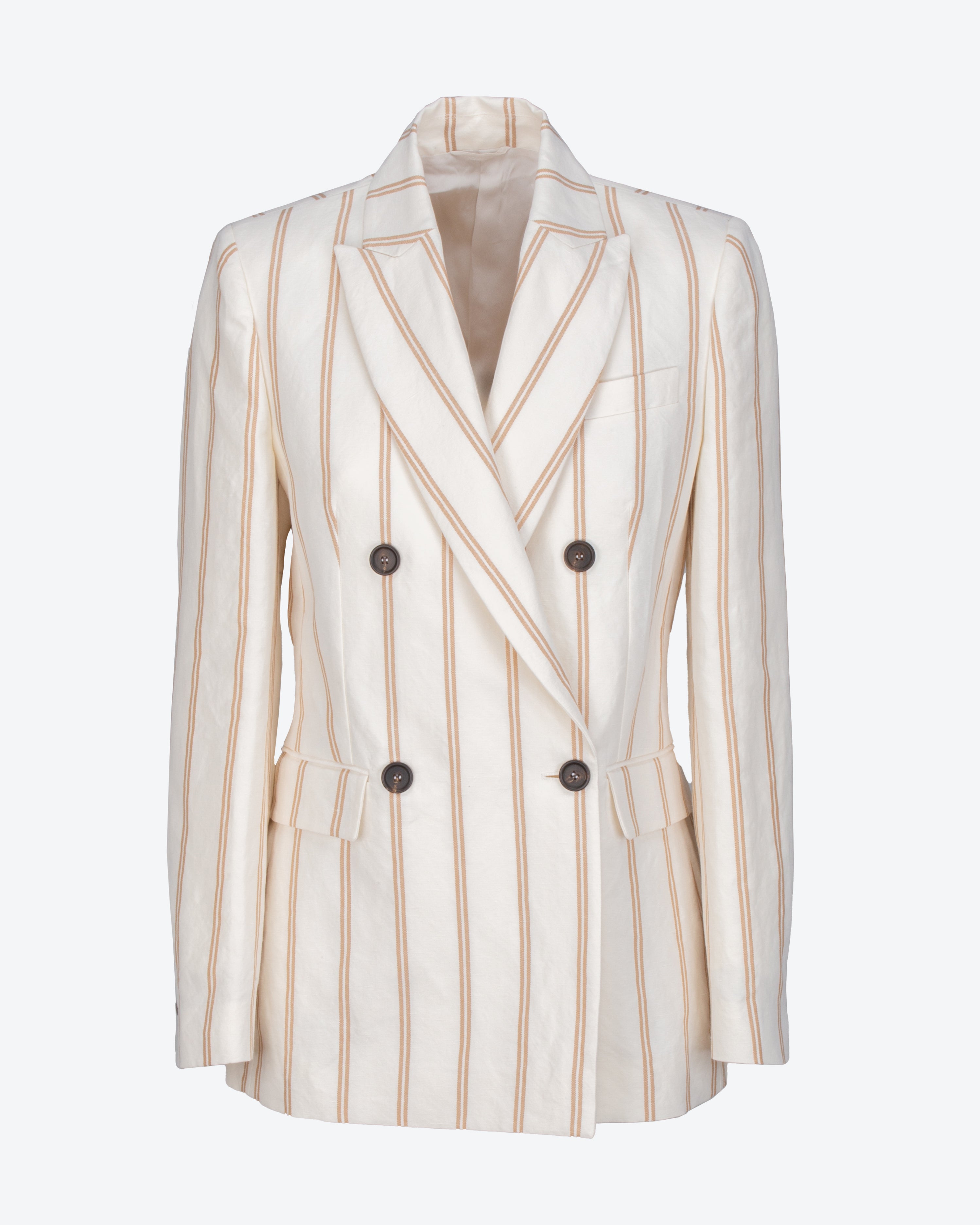 BRUNELLO CUCINELLI - Giacca doppio petto in cotone e lino | macciocu.com