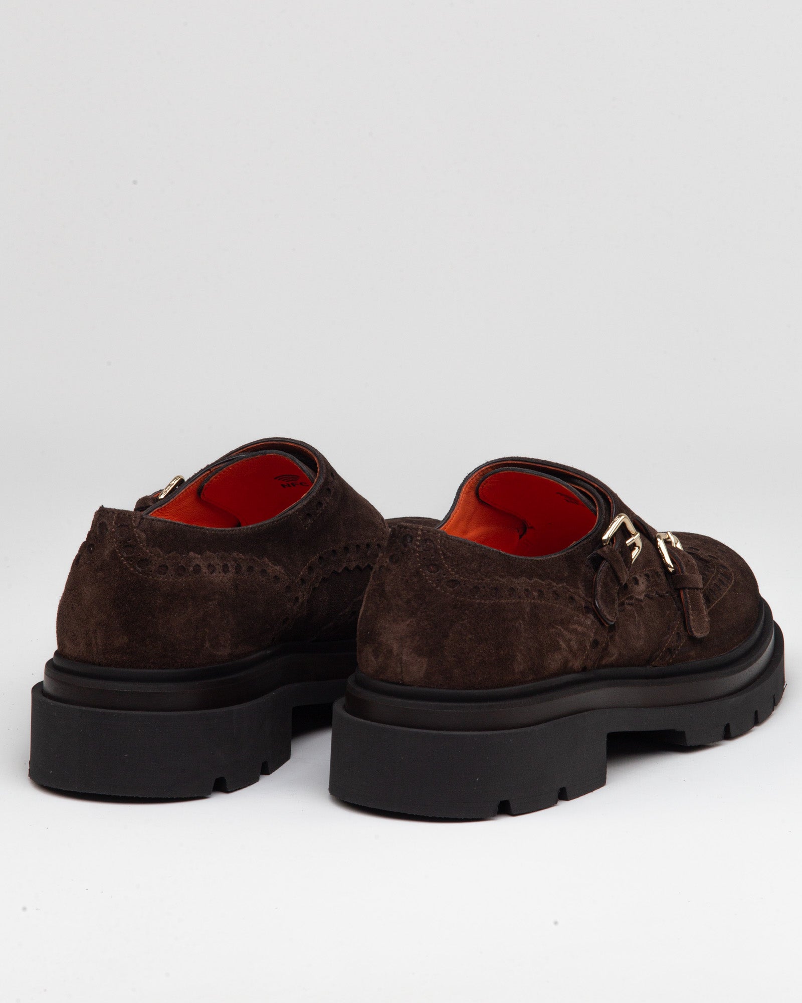 Doppia fibbia brogue fondo carrarmato - SANTONI | Risvolto.com