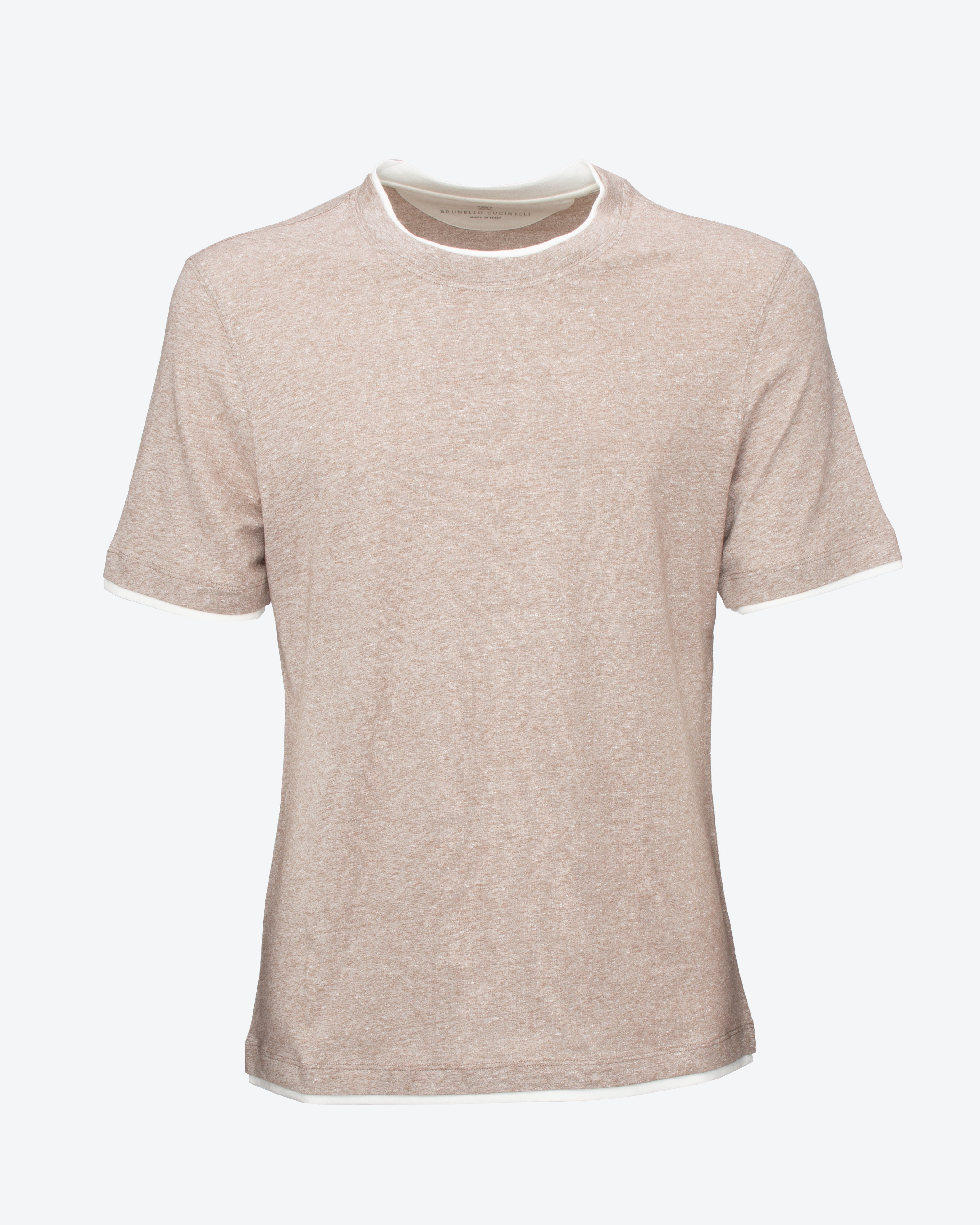 BRUNELLO CUCINELLI - T-Shirt in jersey di lino e cotone | macciocu.com