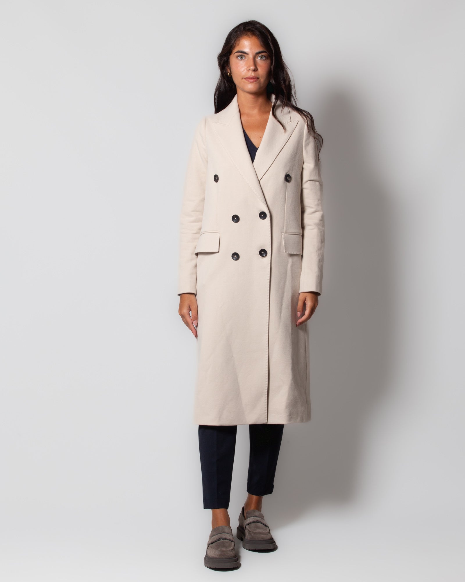 Double breasted 2025 fleece coat