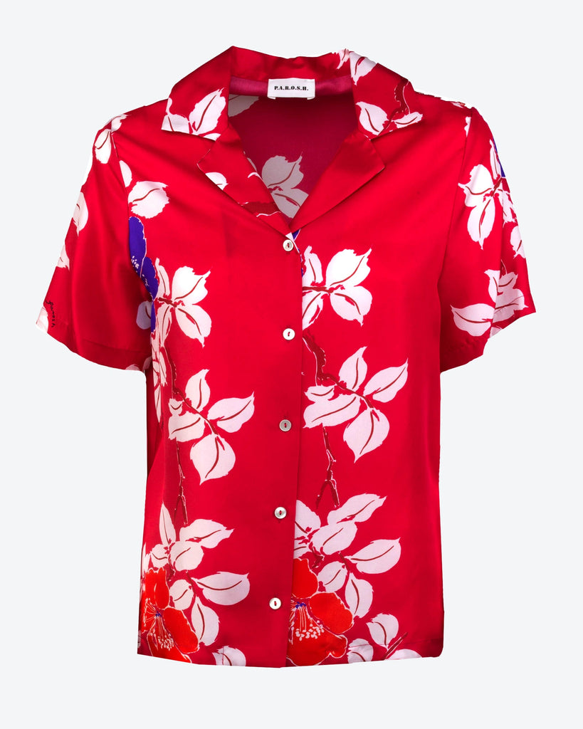 Camicia in seta con stampa floreale -  PAROSH |  Risvolto.com
