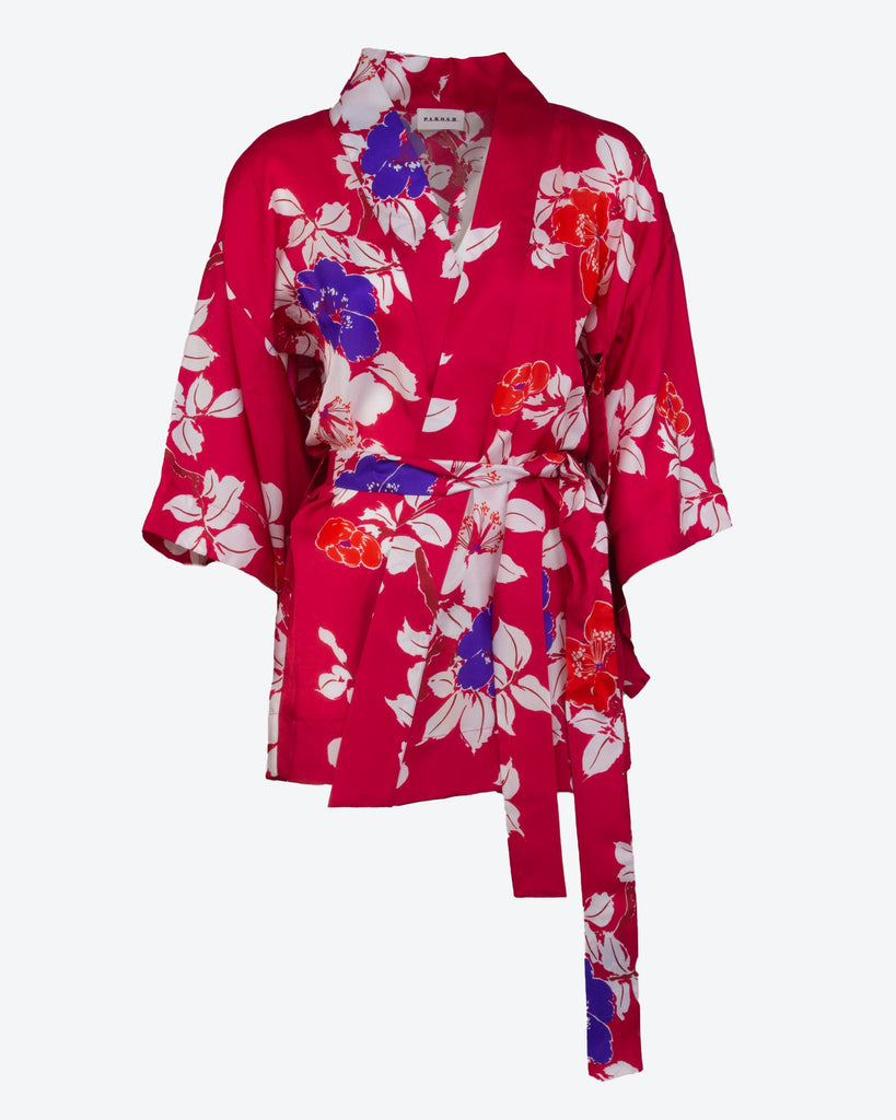 Kimono con fantasia floreale - PAROSH | Risvolto.com
